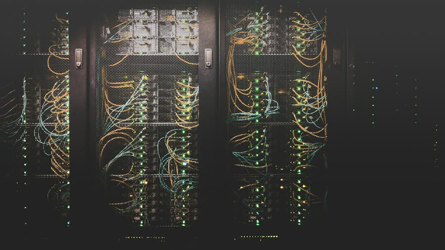 Server racks with cabling